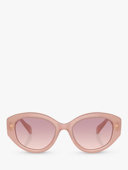 Swarovski SK6005 Women's Embellished Irregular Sunglasses, Pink Opal/Pink Gradient - view 2, Pink Opal/Pink Gradient