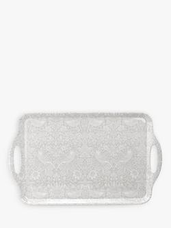Morris & Co. Strawberry Thief Pure Morris Melamine Large Handled Tray, Grey, Multi