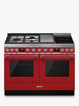 Smeg Portofino CPF120IGMP 120cm Dual Fuel Range Cooker, Red