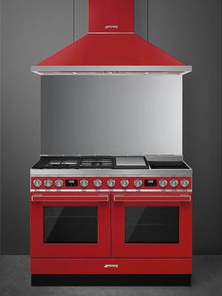 Smeg Portofino CPF120IGMP 120cm Dual Fuel Range Cooker - view 2, Red