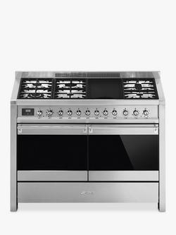 Smeg Classic A4-81 120cm Dual Fuel Range Cooker, Stainless Steel, Stainless Steel