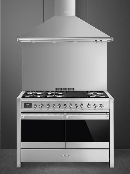 Smeg Classic A4-81 120cm Dual Fuel Range Cooker, Stainless Steel - view 2, Stainless Steel
