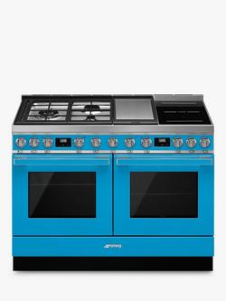 Smeg Portofino CPF120IGMP 120cm Dual Fuel Range Cooker, Turquoise