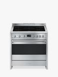 Smeg Classic A1PYID-9 90cm Electric Range Cooker with Induction Hob, Stainless Steel