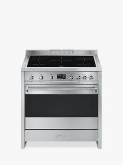 Smeg Classic A1PYID-9 90cm Electric Range Cooker with Induction Hob, Stainless Steel, Stainless Steel