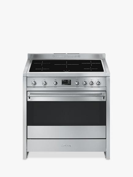 Smeg Classic A1PYID-9 90cm Electric Range Cooker with Induction Hob, Stainless Steel, Stainless Steel