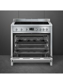 Smeg Classic A1PYID-9 90cm Electric Range Cooker with Induction Hob, Stainless Steel - view 2, Stainless Steel