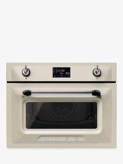 Smeg SO4902M1 Galileo Integrated Combination Microwave Oven, Cream