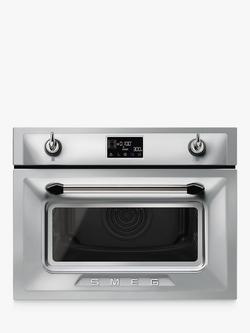 Smeg SO4902M1 Galileo Integrated Combination Microwave Oven, Stainless Steel