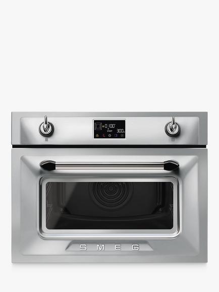 Smeg SO4902M1 Galileo Integrated Combination Microwave Oven, Stainless Steel
