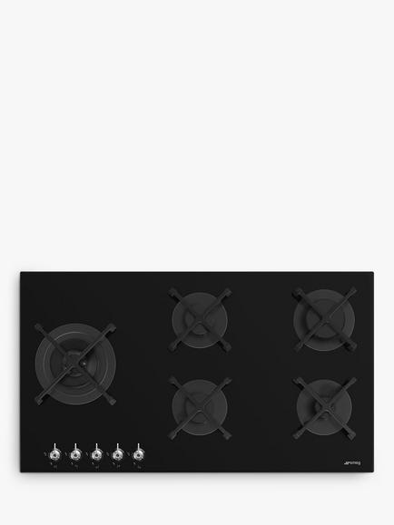 Smeg PV395LN Classica 90cm Gas Hob, Black, Black