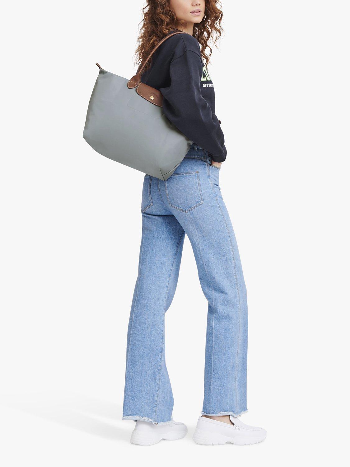 Product image 2 of 6, which shows Longchamp Le Pliage Original Large Shoulder Bag, Steel