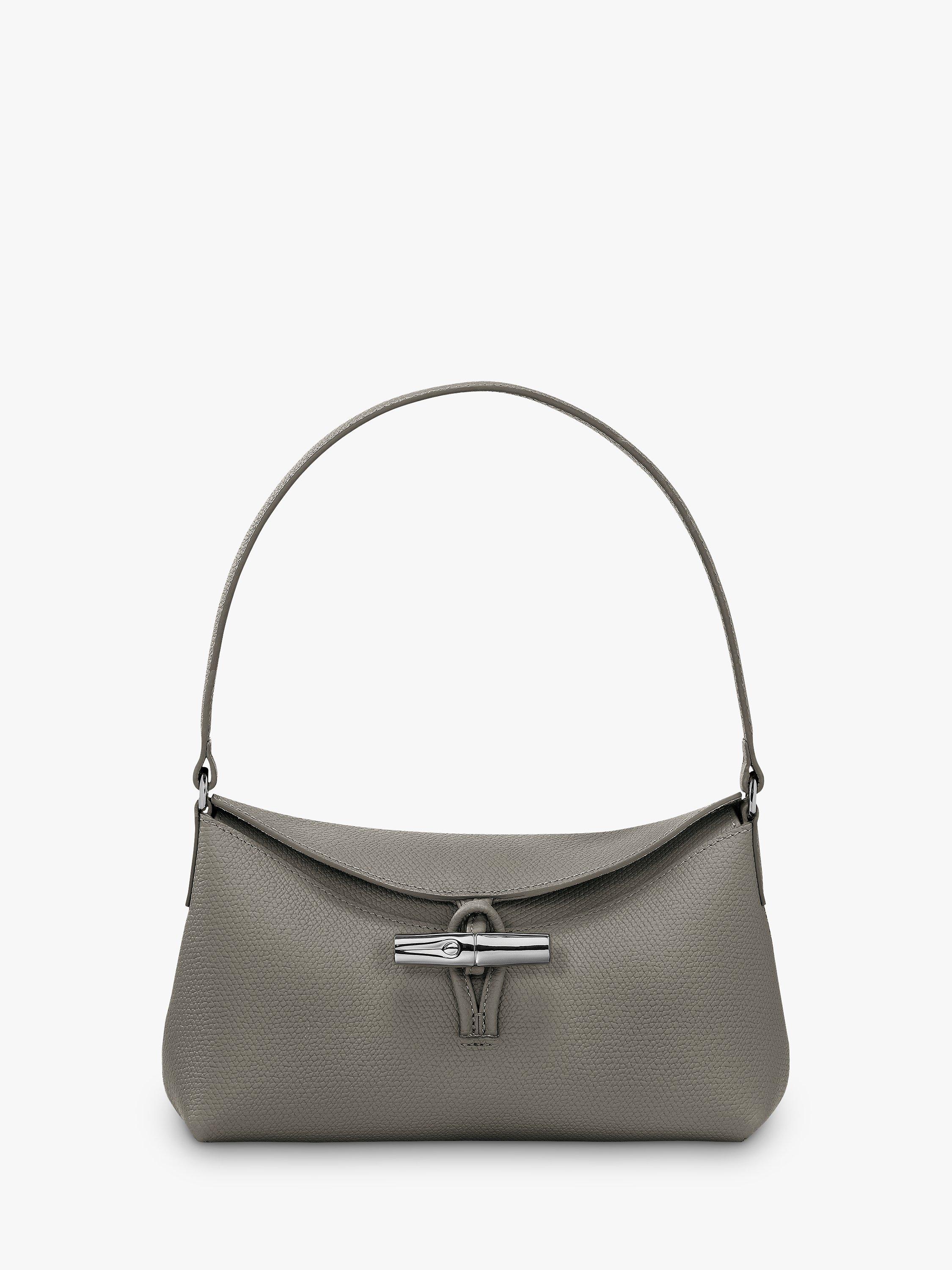 Product image 1 of 3, which shows Longchamp Le Roseau Small Hobo Bag, Turtledove