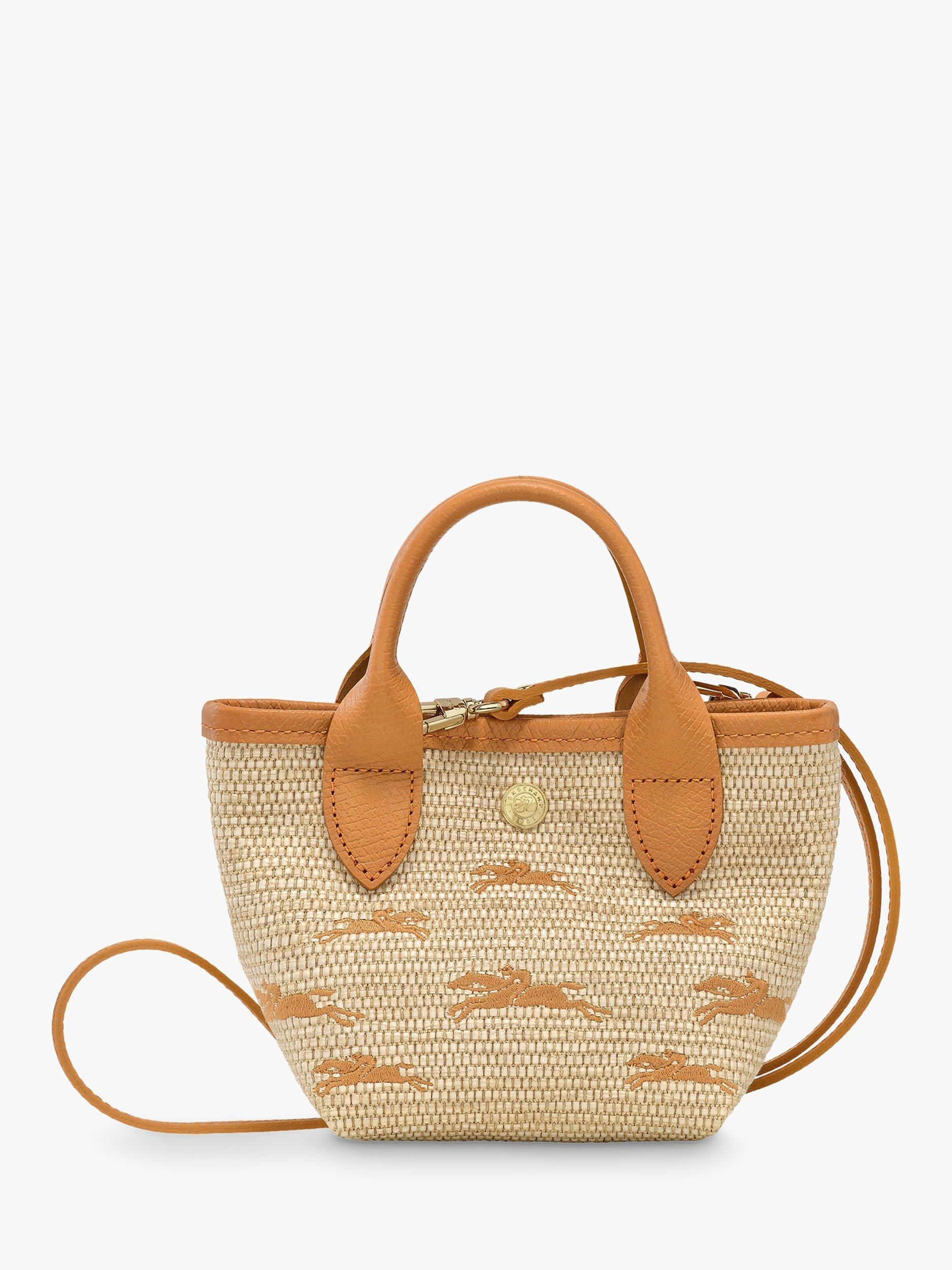 Longchamp Le Panier Pliage Basket Cross Body Bag, Apricot/Natural