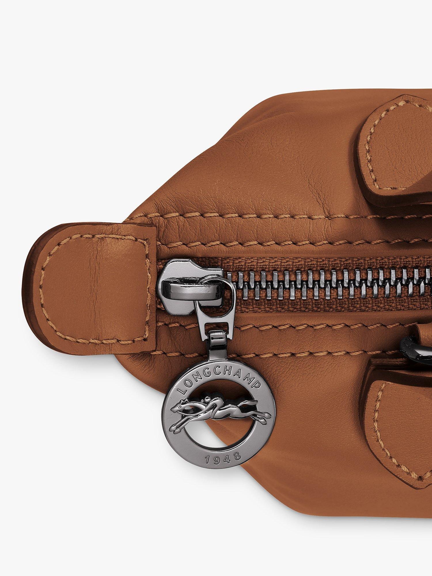 Product image 5 of 5, which shows Longchamp Le Pliage Xtra XS Leather Crossbody Bag, Cognac