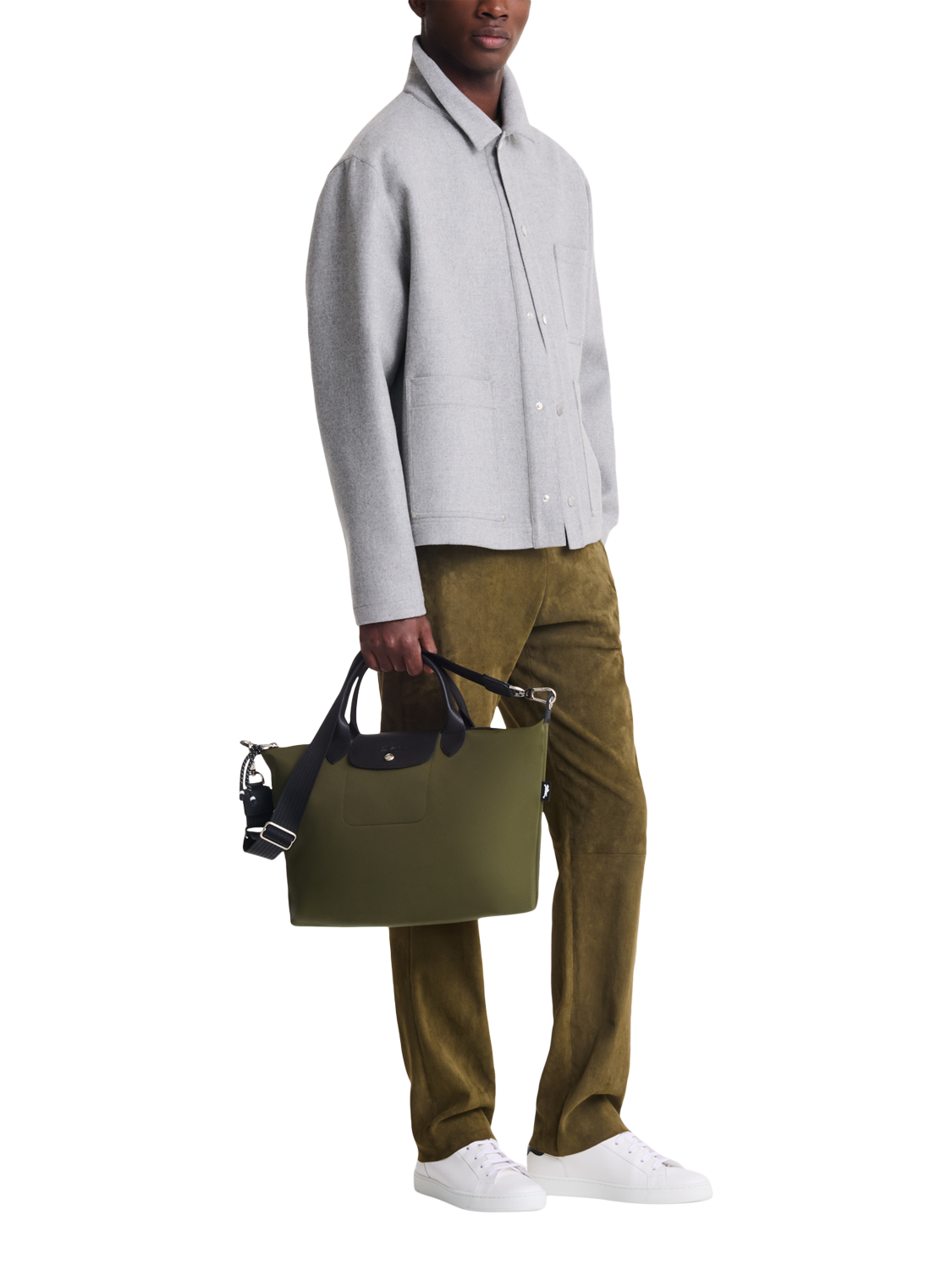 Product image 2 of 6, which shows Longchamp Le Pliage Energy Medium Top Handle Bag, Khaki