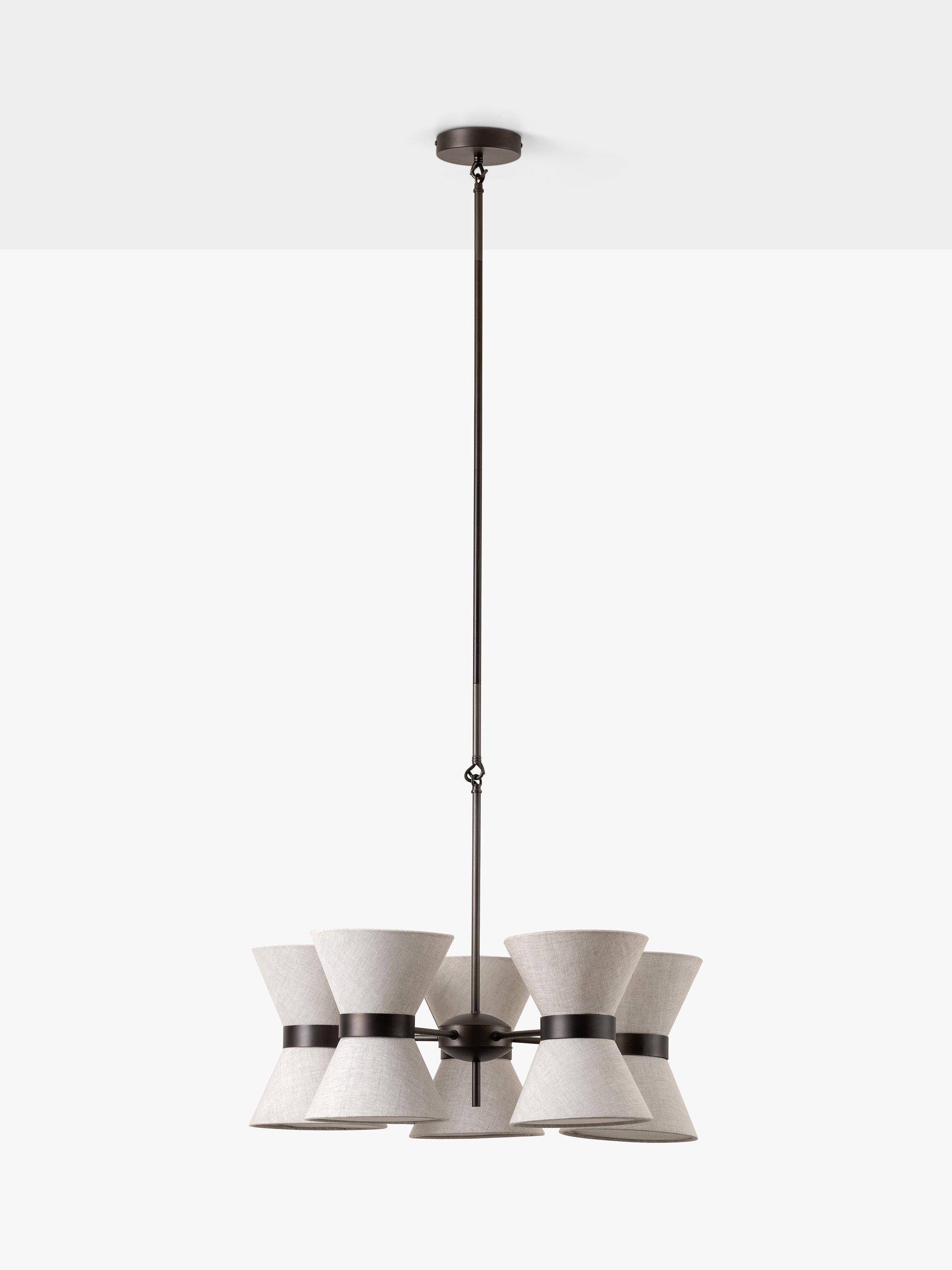 lights&lamps 5 Arm Renwick Ceiling Pendant, Bronze