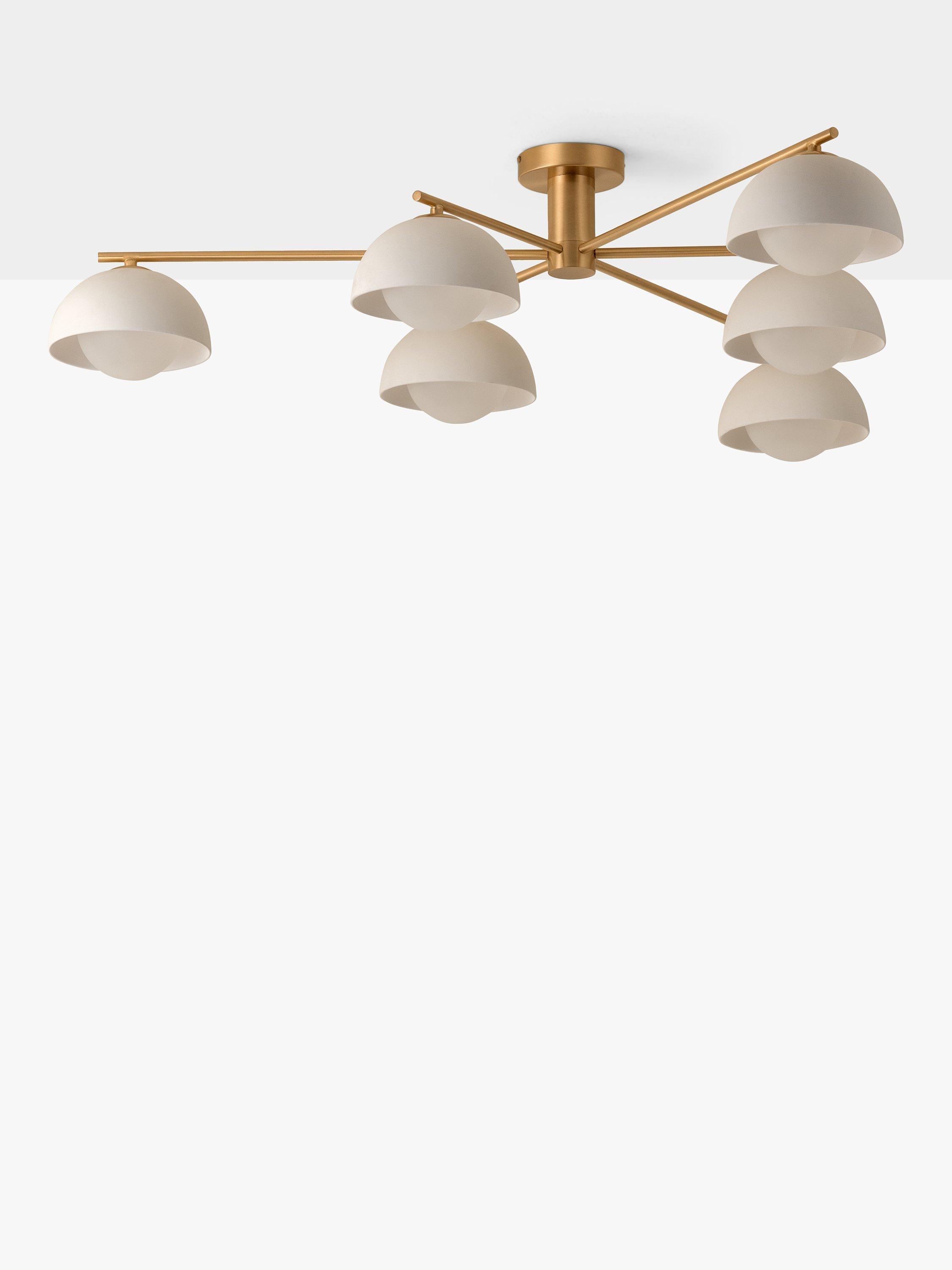 lights&lamps Porsa 6 Arm Ceiling Light, Brass