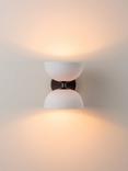 lights&lamps Ruzo 2 Light Porcelain Wall Light, Bronze/White