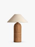 lights&lamps Ensia Tall Rattan Table Lamp, Brown