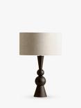 lights&lamps Carmine Smoked Wood Table Lamp, Dark Brown