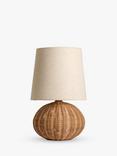 lights&lamps Santi Rattan Globe Table Lamp, Natural