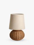 lights&lamps Santi Rattan Globe Table Lamp, Natural