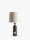 lights&lamps Morton Smoked Wood Table Lamp, Dark Brown