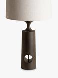 lights&lamps Morton Smoked Wood Table Lamp, Dark Brown