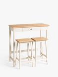 John Lewis Wilton Breakfast Bench with 2 Stools, Linen