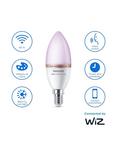 Philips Smart LED 4.9W E14 Dimmable Warm-to-Cool Candle Bulb Connected by WiZ, Frosted