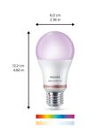 Philips Smart LED 8.5W E27 Dimmable Warm-to-Cool Light Bulb Connected by WiZ, Pack of 2, Frosted