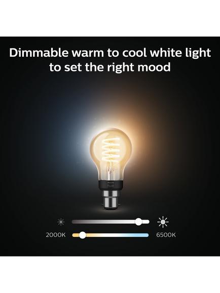 Philips Hue White Ambiance 7W A60 B22 LED Single Filament Dimmable Smart Bulb with Bluetooth - view 2, White
