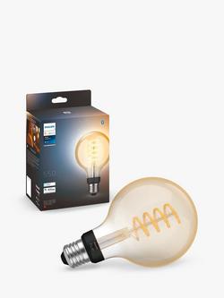 Philips Hue White Ambiance 40W LED E27 Classic Bulb Single Filament Dimmable Smart Bulb with Bluetooth, Clear