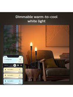 Philips Hue White Ambiance 4.6W E14 LED Single Filament Dimmable Smart Bulb with Bluetooth - view 2, Clear