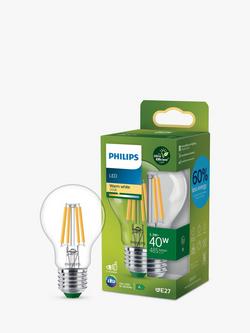 Philips Energy Efficient 2.3W E27 LED Classic Bulb, Clear, White