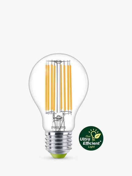 Philips Energy Efficient 4W E27 LED Classic Bulb, Clear - view 2, White