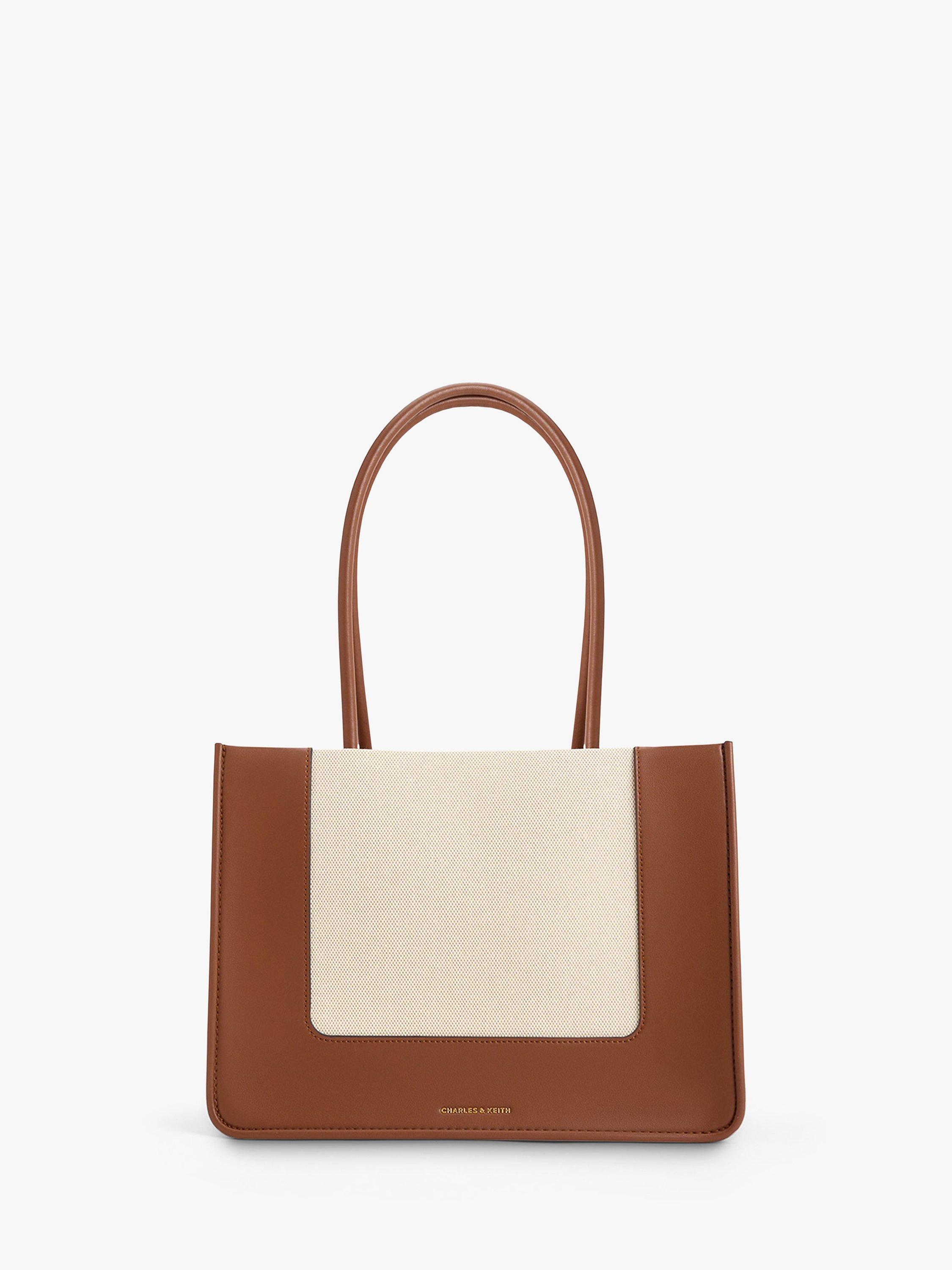 CHARLES & KEITH Daylla Tote Bag, Tan