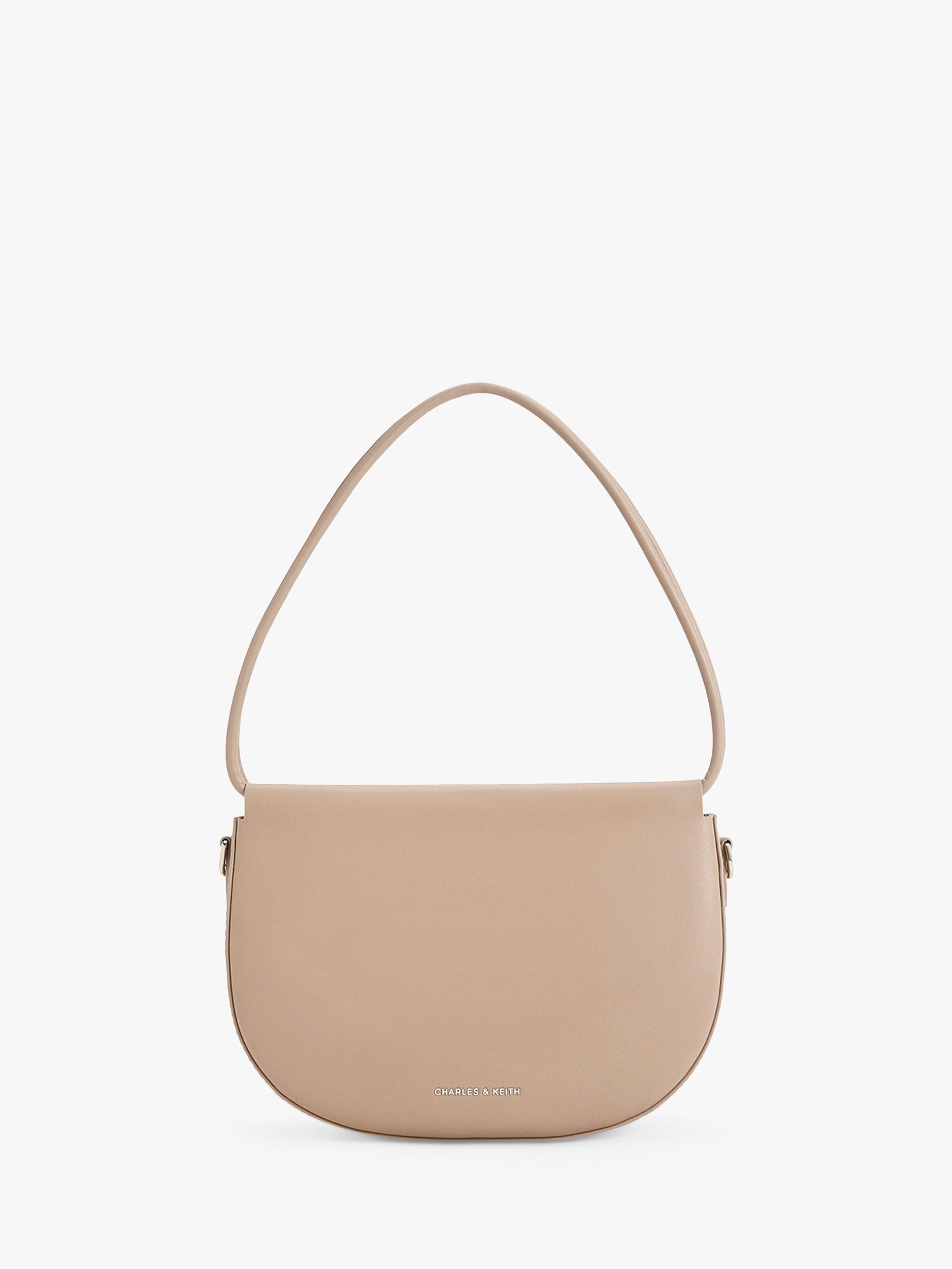 CHARLES & KEITH Elora Curve Grab Bag, Taupe