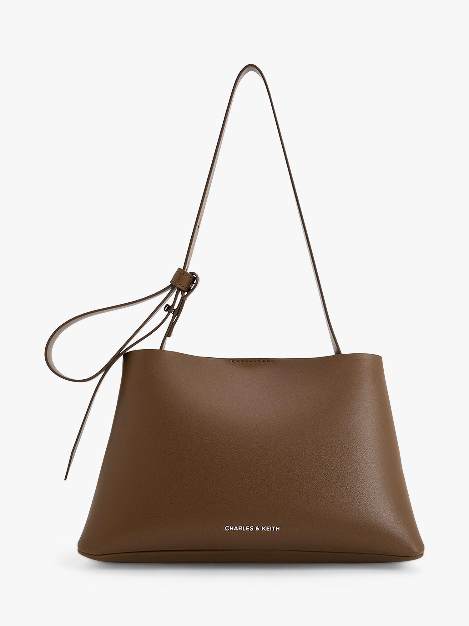CHARLES & KEITH Odella Bucket Bag, Dark Brown