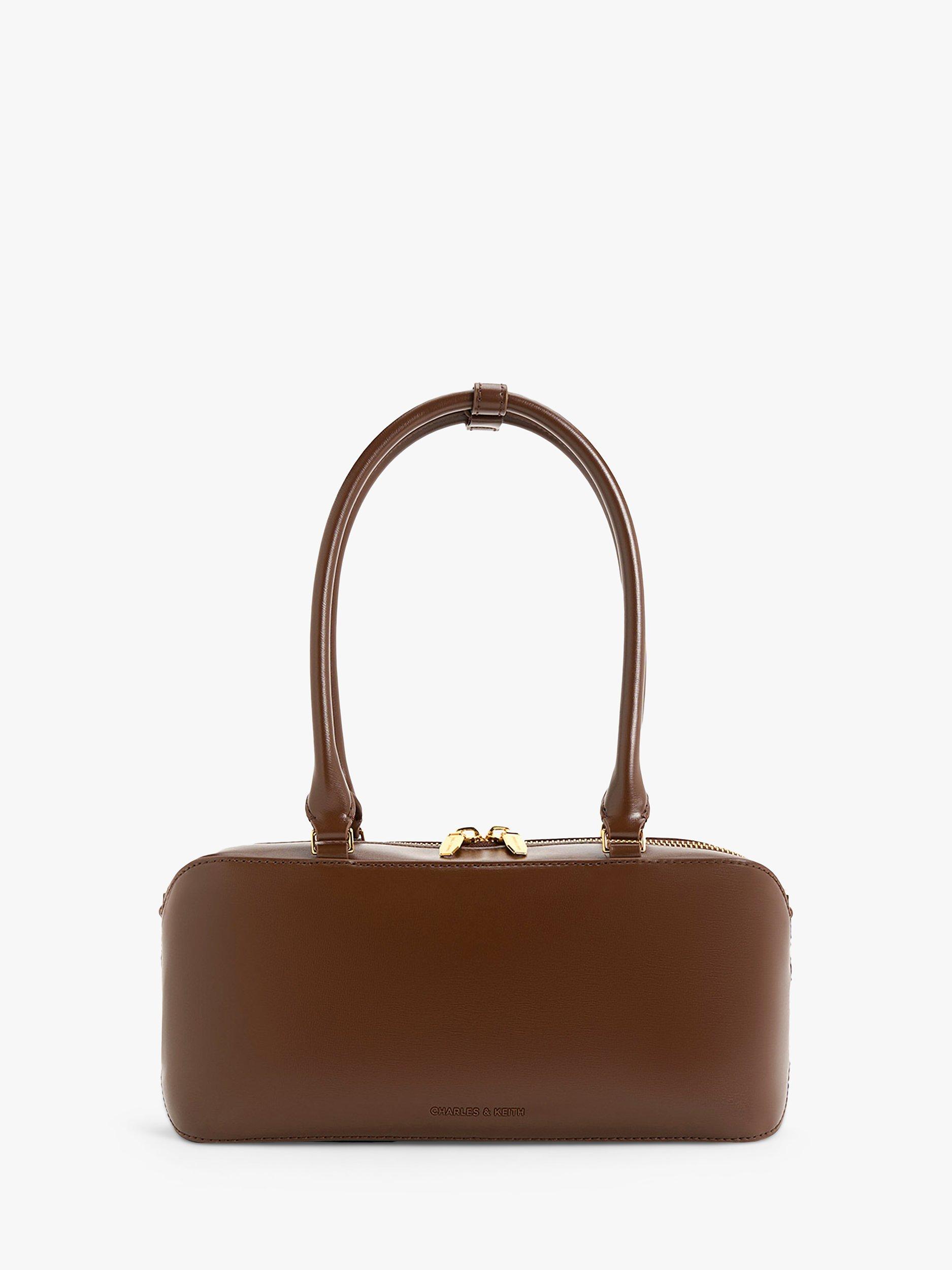 CHARLES & KEITH Wisteria Tote Bag, Dark Brown
