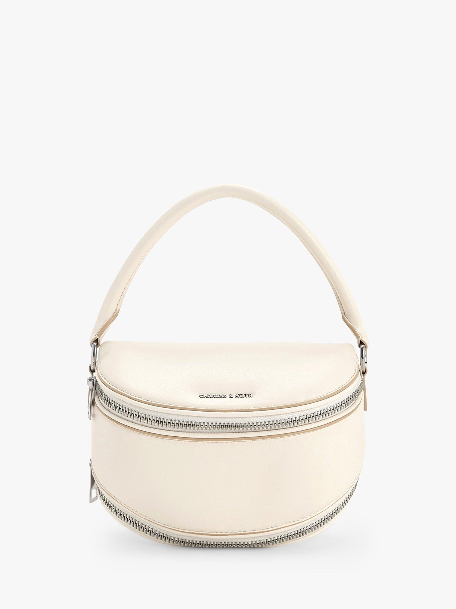 CHARLES & KEITH Saskia Cross Body Bag, Cream