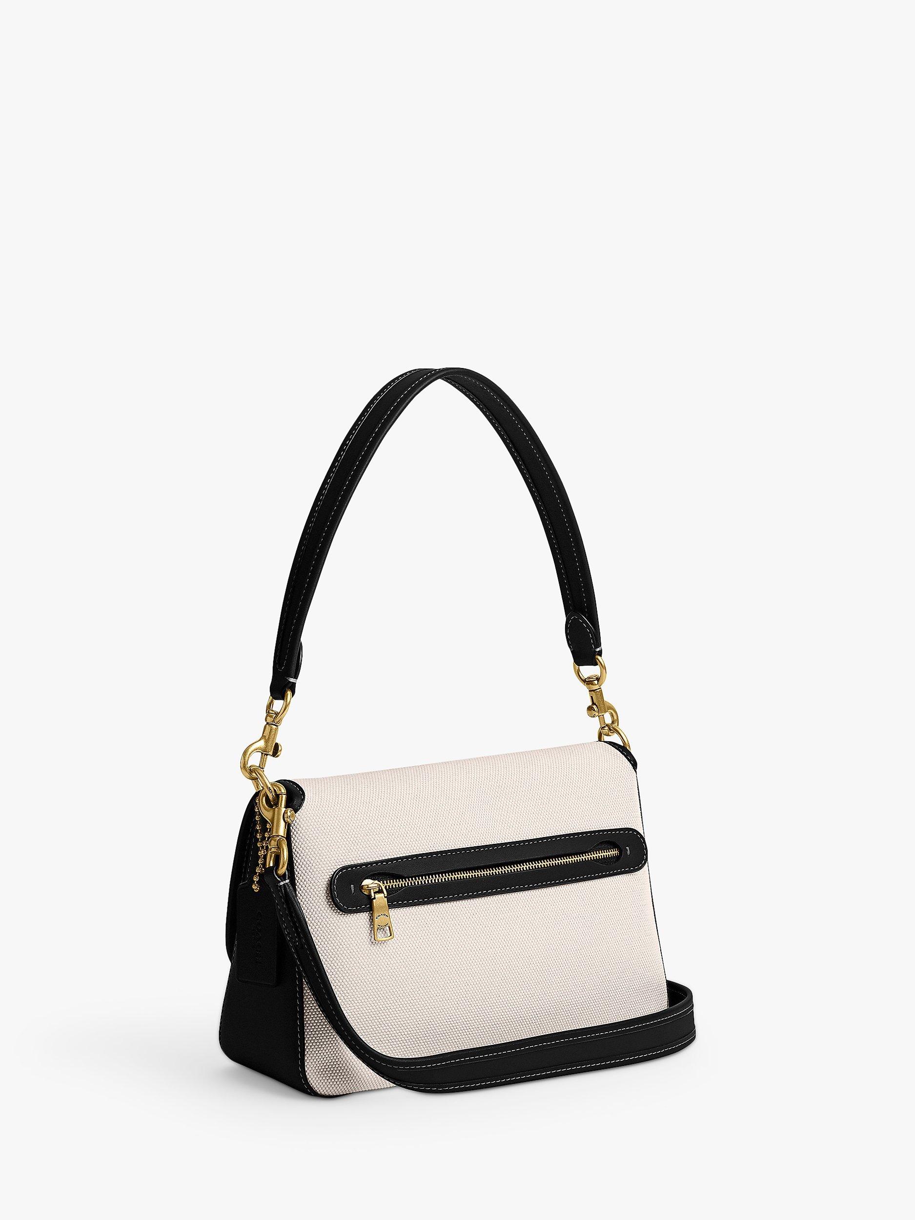 Product image 2 of 3, which shows Coach Tabby Canvas Shoulder Bag, Salt Stone/Black