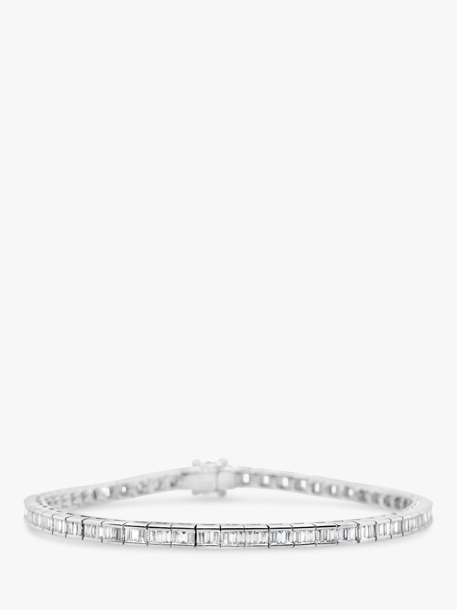 Product image 1 of 4, which shows Milton & Humble Jewellery Pre-Loved Baguette Cut Diamond Tennis Bracelet, Dated London 2003