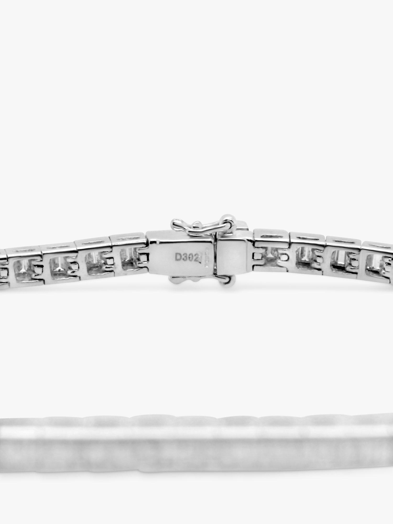 Product image 2 of 4, which shows Milton & Humble Jewellery Pre-Loved Baguette Cut Diamond Tennis Bracelet, Dated London 2003