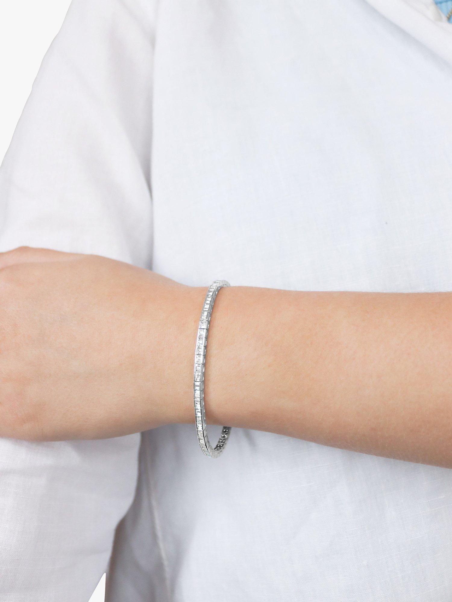 Product image 4 of 4, which shows Milton & Humble Jewellery Pre-Loved Baguette Cut Diamond Tennis Bracelet, Dated London 2003