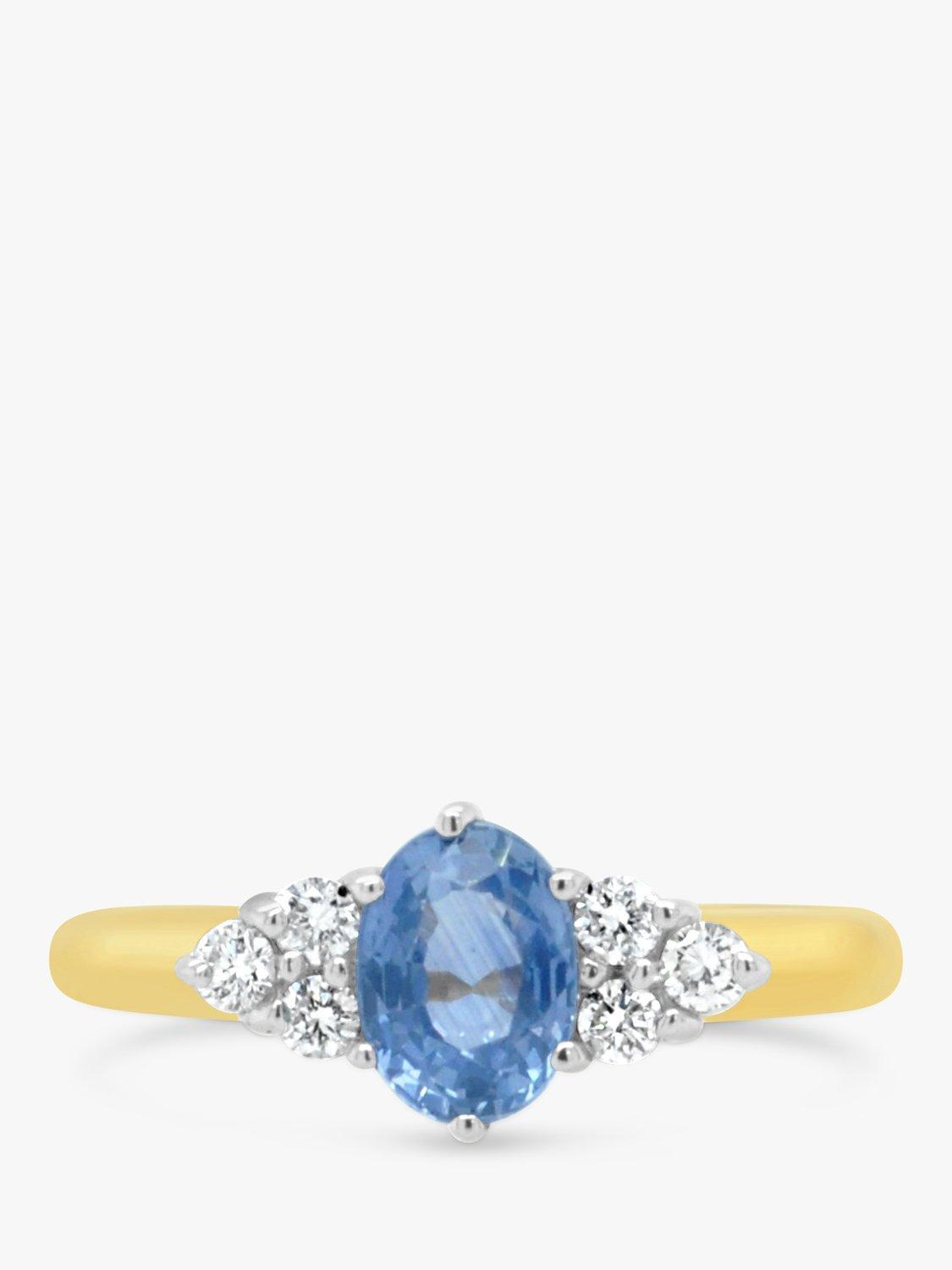 Product image 1 of 5, which shows Milton & Humble Jewellery Pre-Loved 18ct White and Yellow Gold Sapphire & Diamond Cocktail Ring