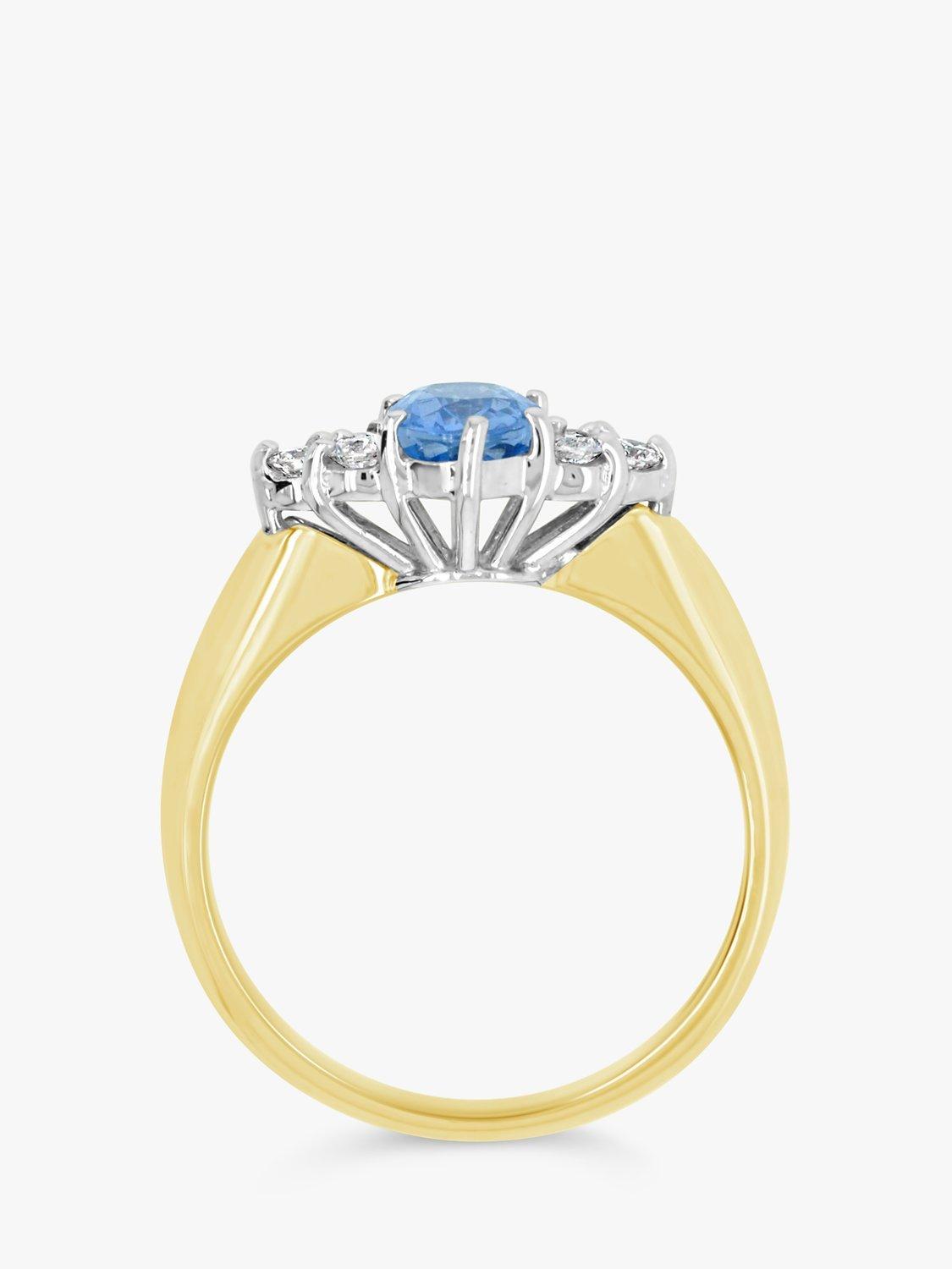 Product image 4 of 5, which shows Milton & Humble Jewellery Pre-Loved 18ct White and Yellow Gold Sapphire & Diamond Cocktail Ring