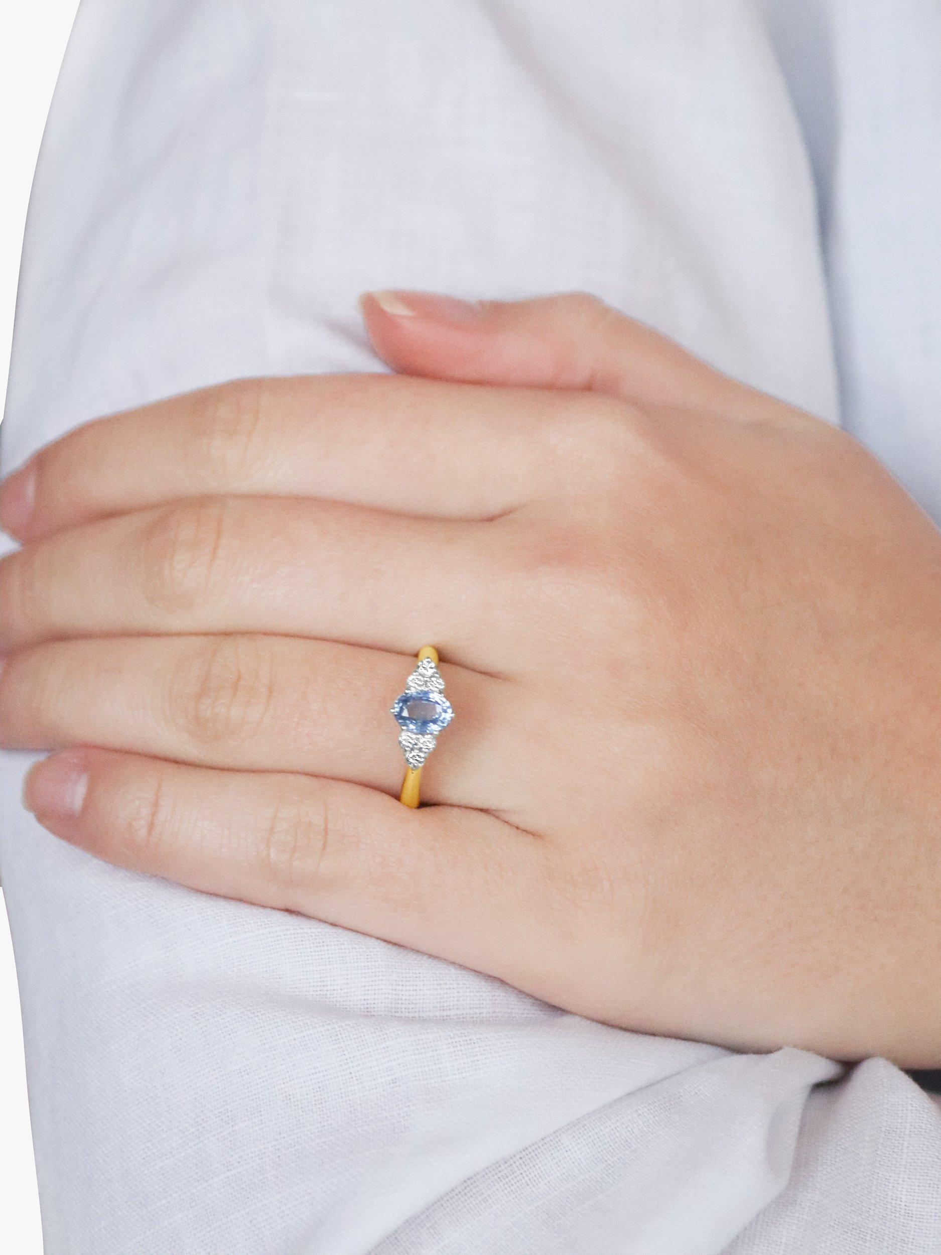 Product image 5 of 5, which shows Milton & Humble Jewellery Pre-Loved 18ct White and Yellow Gold Sapphire & Diamond Cocktail Ring