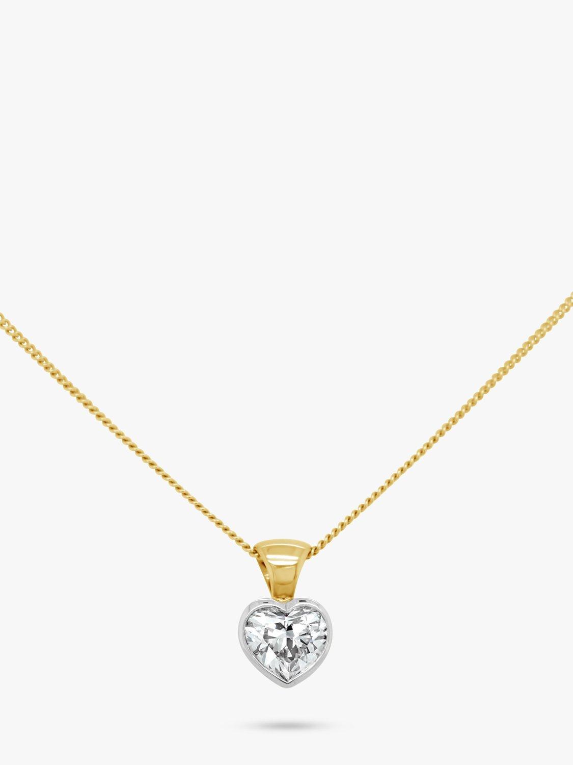 Product image 1 of 4, which shows Milton & Humble Jewellery Pre-Loved 18ct White and Yellow Gold Diamond Heart Pendant Necklace